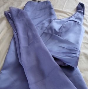 Lt. Purple Satin 2pc Skirt Set